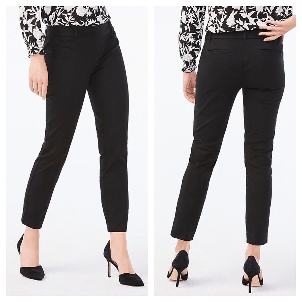 J. Crew Minnie Pant 6 Black Stretch Ankle Trouser